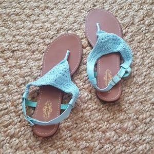 Blue Crochet Sandals